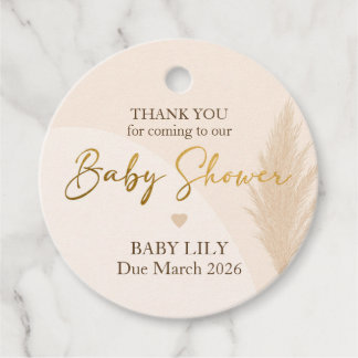 Etiqueta de favor de Baby Shower Boho - Neutral de