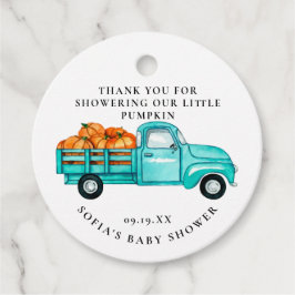 Etiqueta de Favor de Baby Shower | Camión Antiguo