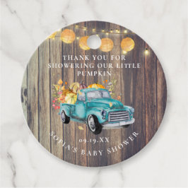 Etiqueta de Favor de Baby Shower | Camión Antiguo