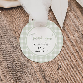 Etiqueta de Favor de Baby Shower de Cuadros Verdes
