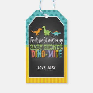 Etiqueta de favor de Baby Shower de dinosaurio