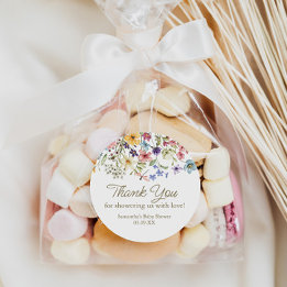 Etiqueta de Favor de Baby Shower de Wildflower Bab