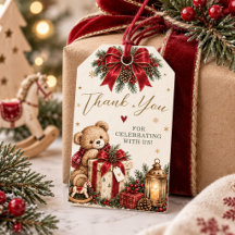 Etiqueta de Favor de Baby Shower del Oso de Peluch