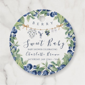 Etiqueta de Favor de Baby Shower Niño Blueberry Du