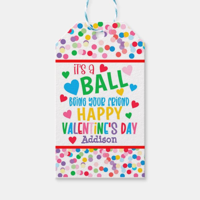 Etiqueta de favor de Ball Valentine (Anverso)