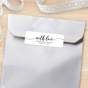 Etiqueta de Favor de Boda con Amor Relájate Script