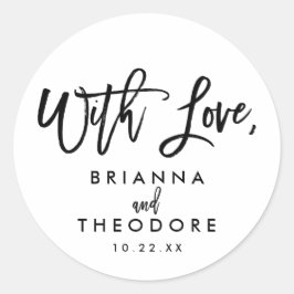 Etiqueta de Favor de Boda con Letra a Mano Chic co