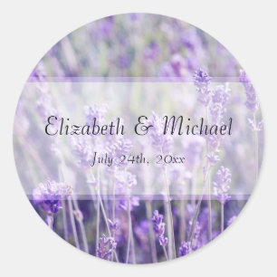 Etiqueta de Favor de Boda de Flores de Lavanda