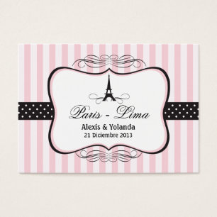 Etiqueta de favor de boda de la Torre Eiffel de Pa