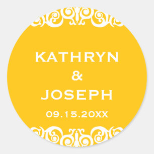 Etiqueta de favor de boda de Marigold Victorian