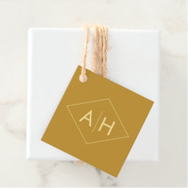 Etiqueta de favor de boda de oro geométrica modern