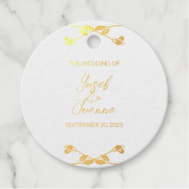 Etiqueta de Favor de Boda de Papel Aluminio