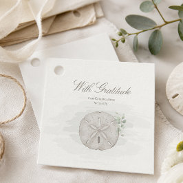 Etiqueta de Favor de Boda Dólar de Arena Costero