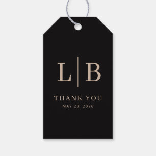 Etiqueta de Favor de Boda Elegante con Serif en Do