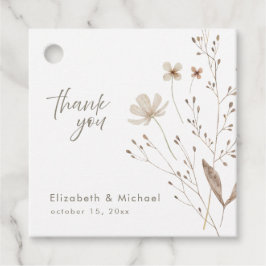 Etiqueta de favor de boda floral de color de agua 