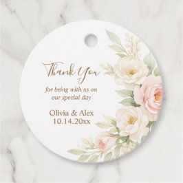 Etiqueta de Favor de Boda Floral Romántica Dusty B