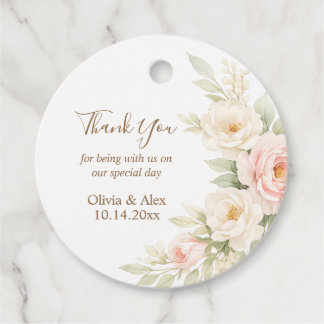 Etiqueta de Favor de Boda Floral Romántica Dusty B
