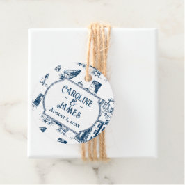 Etiqueta de favor de boda personalizada de la mari