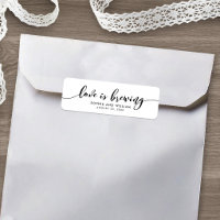 Etiqueta de Favor de Boda Relax Script Love is Bre