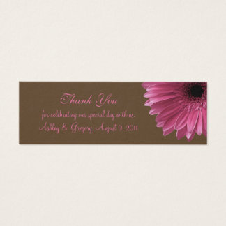 Etiqueta de favor de boda rosada Gerbera Daisy