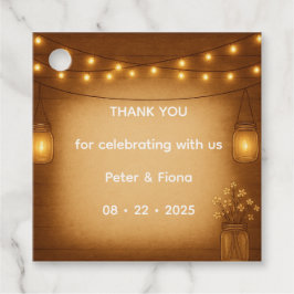 Etiqueta de favor de boda rustica Mason Jar