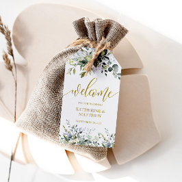 Etiqueta de favor de bodas de eucalipto Greenery