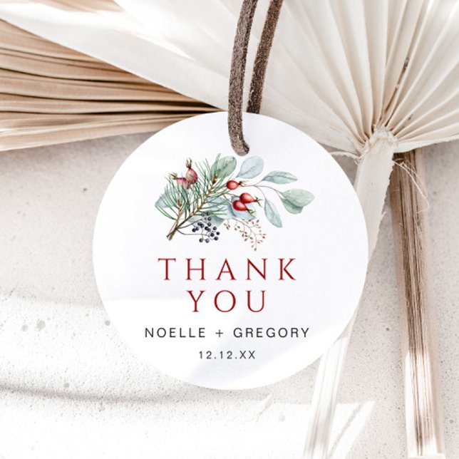 Etiqueta de favor de bodas de invierno redonda Euc (Subido por el creador)