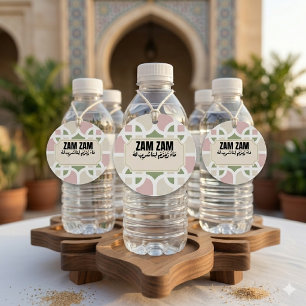 Etiqueta de Favor de Botella de Agua Zamzam Elegan