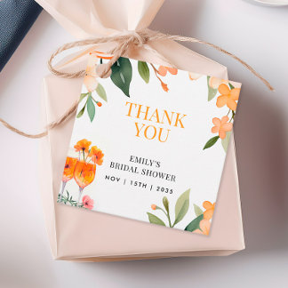Etiqueta de Favor de Brindis Floral Aperol Spritz