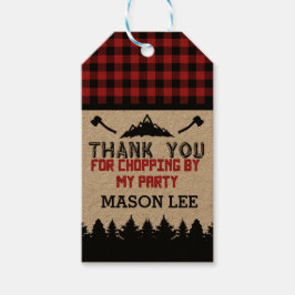 Etiqueta de Favor de Búfalo Plaid Lumberjack