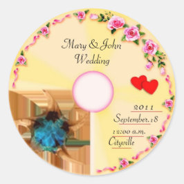 Etiqueta de favor de casamiento de etiqueta de CD