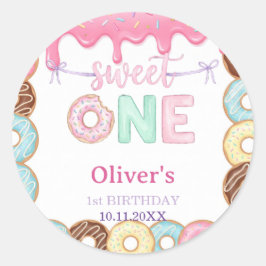 Etiqueta de Favor de Cumpleaños 1er Donut Sweet On