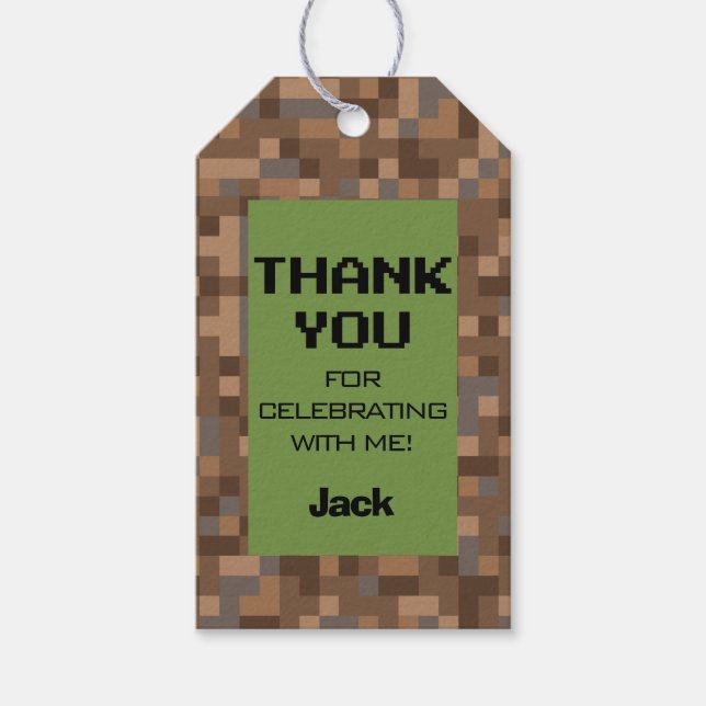 Etiqueta de favor de cumpleaños de juego de video (Anverso)