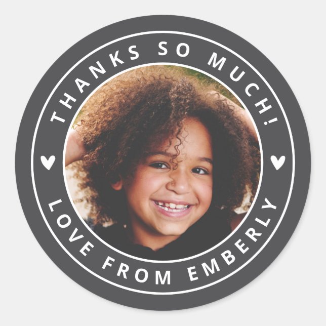 Etiqueta de favor de cumpleaños Grey (Anverso)