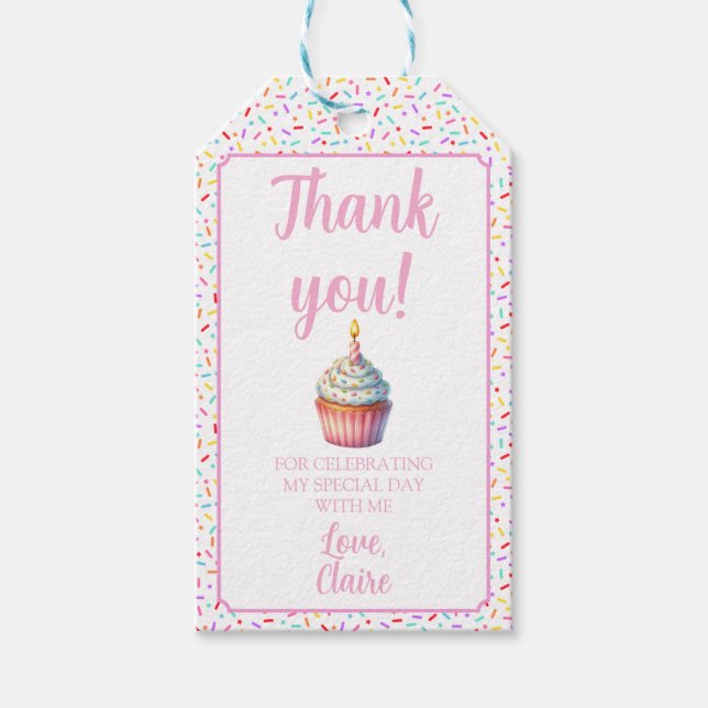 Etiqueta de Favor de Cumpleaños Querido Uno (Anverso)