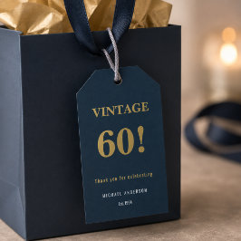 Etiqueta de Favor de Cumpleaños Vintage 60