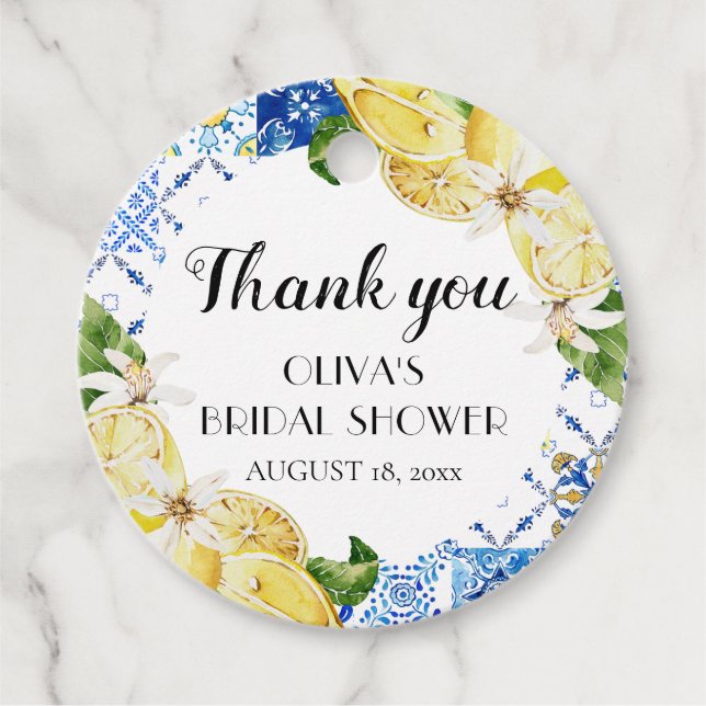 Etiqueta de Favor de Despedida de Soltera Italiana (Anverso)