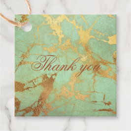 Etiqueta de favor de diseño de mármol azul y oro c