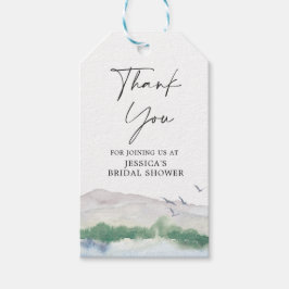 Etiqueta de Favor de Ducha Bridal de Lago de Monta