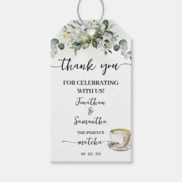 Etiqueta de favor de ducha de boda de Matcha de Eu