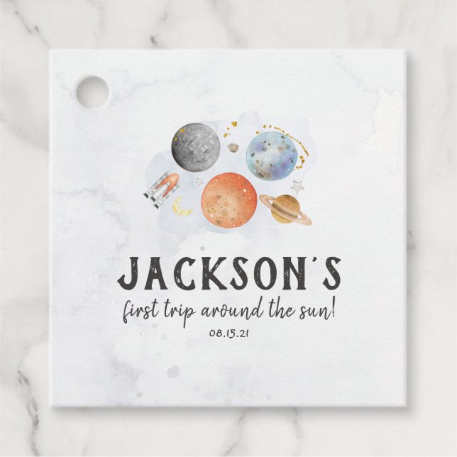 Etiqueta de favor de espacio (Anverso)