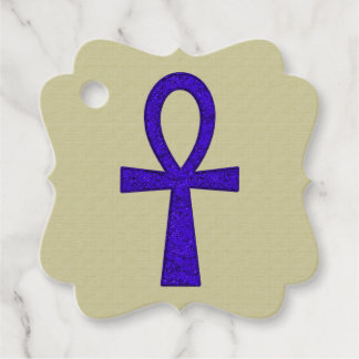 Etiqueta De Favor De Fancy De Ankh Azul