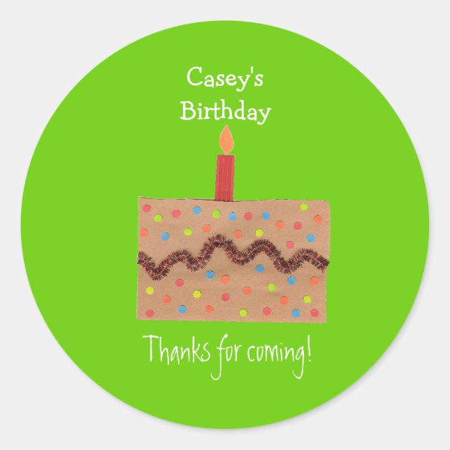Etiqueta de favor de fiesta de cumpleaños (Anverso)