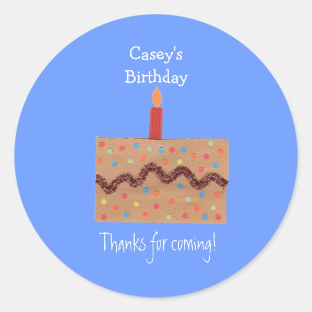 Etiqueta de favor de fiesta de cumpleaños (Anverso)