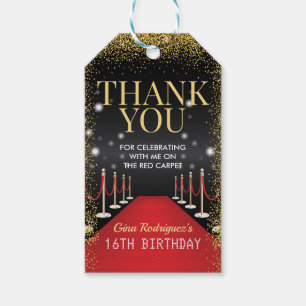 Etiqueta de favor de fiesta de cumpleaños con pase