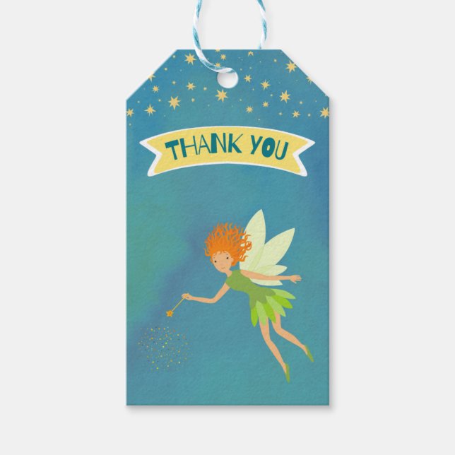 Etiqueta de favor de fiesta de cumpleaños de hadas (Anverso)