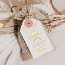 Etiqueta de favor de fiesta de cumpleaños de Sun |