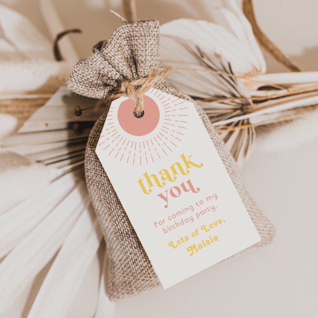 Etiqueta de favor de fiesta de cumpleaños de Sun | (Subido por el creador)