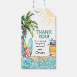 Etiqueta de Favor de Fiesta de Cumpleaños de Surf