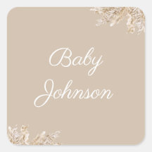 Etiqueta de Favor de Hierba de Pampas Boho | Beige